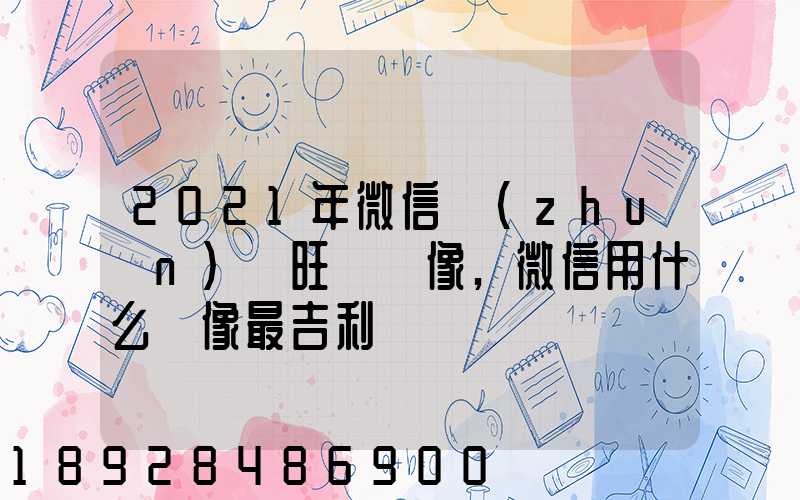 2021年微信轉(zhuǎn)運旺財頭像,微信用什么頭像最吉利