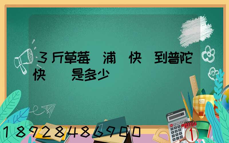 3斤草莓從浦東快遞到普陀快遞費是多少