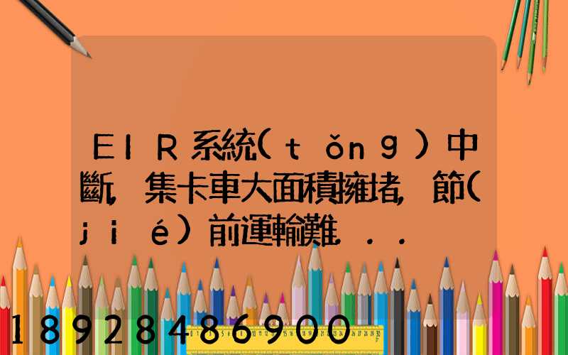 EIR系統(tǒng)中斷,集卡車大面積擁堵,節(jié)前運輸難...