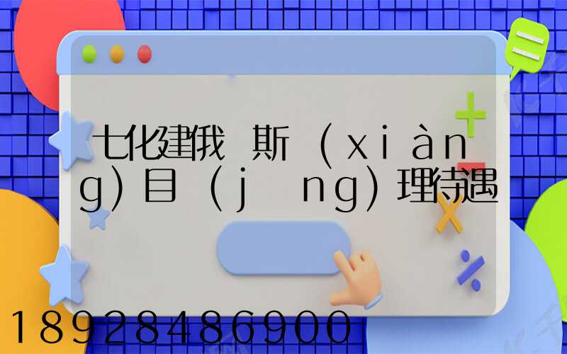 七化建俄羅斯項(xiàng)目經(jīng)理待遇