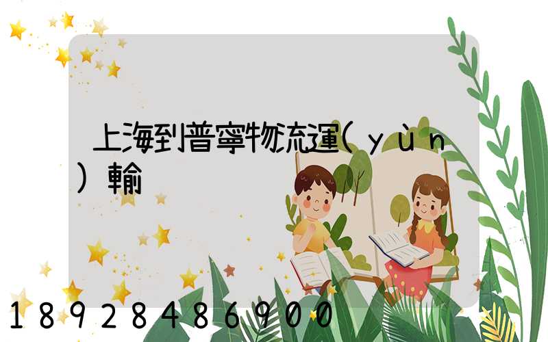 上海到普寧物流運(yùn)輸