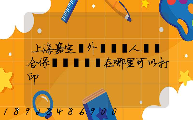 上海嘉定區外來從業人員綜合保險繳費記錄在哪里可以打印