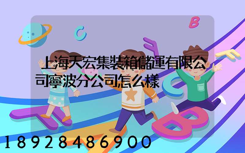 上海天宏集裝箱儲運有限公司寧波分公司怎么樣