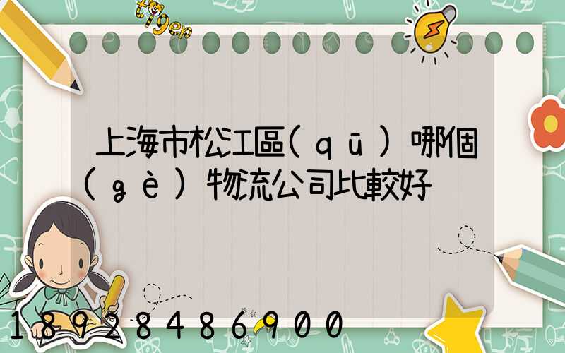 上海市松江區(qū)哪個(gè)物流公司比較好