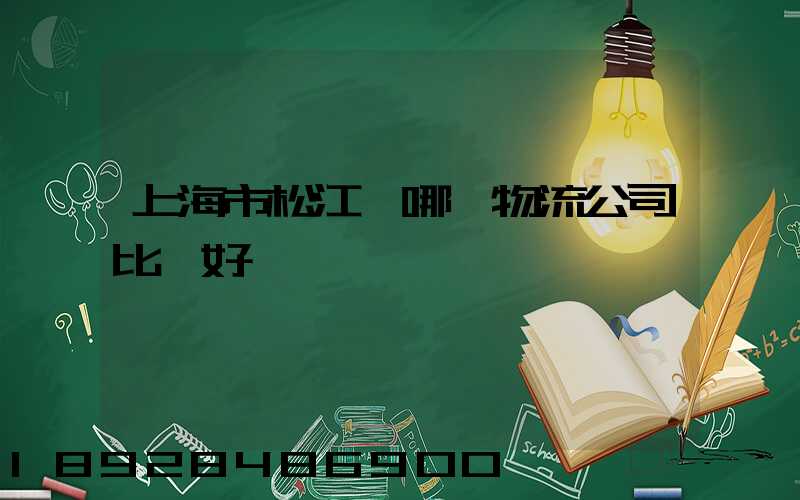 上海市松江區哪個物流公司比較好