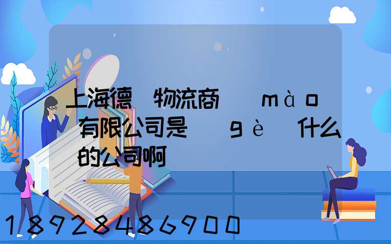 上海德諾物流商貿(mào)有限公司是個(gè)什么樣的公司啊