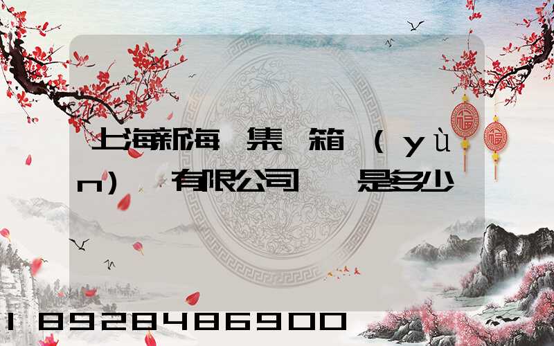 上海新海豐集裝箱運(yùn)輸有限公司電話是多少
