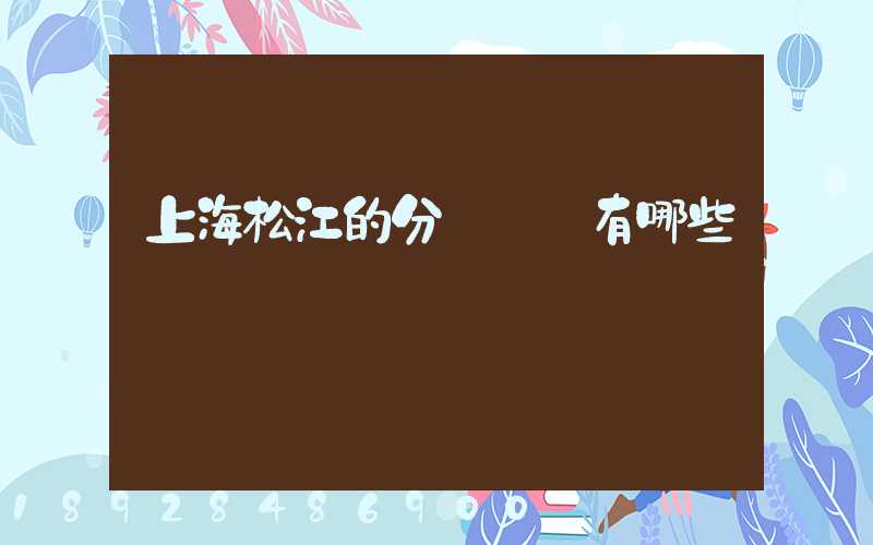 上海松江的分練倉庫有哪些