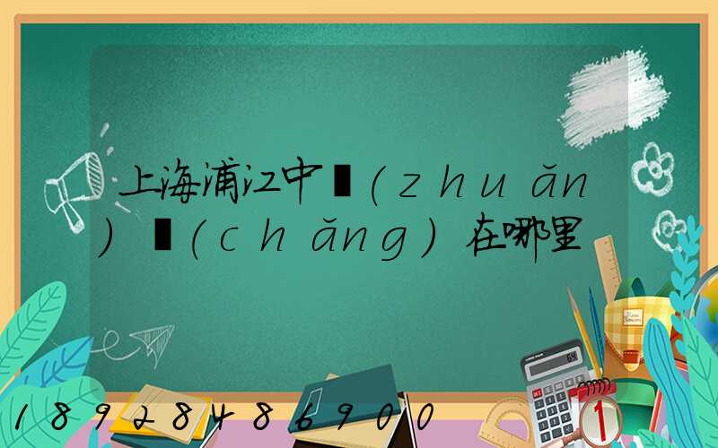 上海浦江中轉(zhuǎn)場(chǎng)在哪里