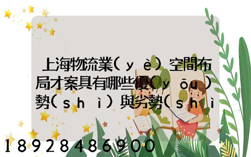上海物流業(yè)空間布局才案具有哪些優(yōu)勢(shì)與劣勢(shì)
