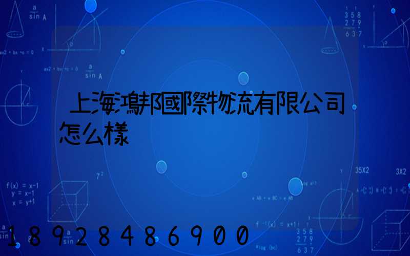 上海鴻邦國際物流有限公司怎么樣