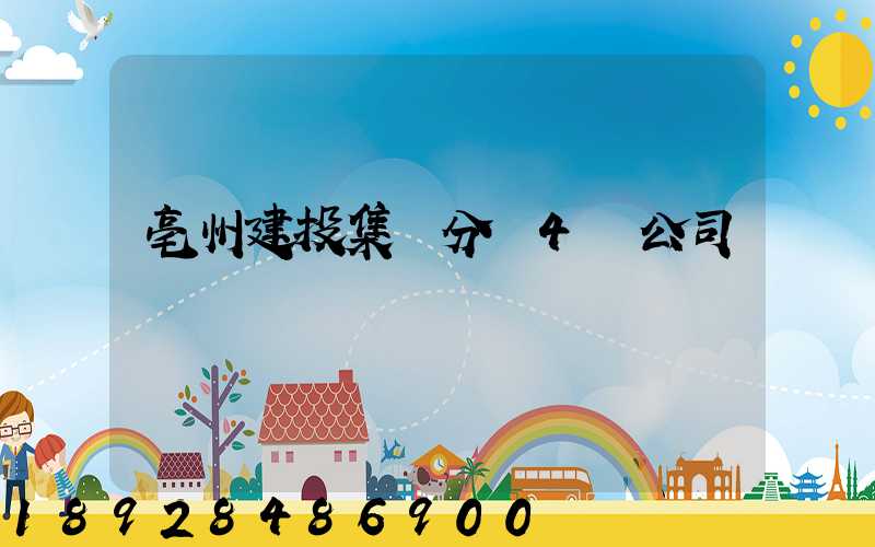 亳州建投集團分為4個公司