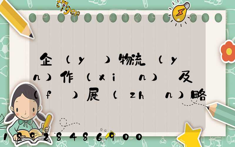 企業(yè)物流運(yùn)作現(xiàn)狀及發(fā)展戰(zhàn)略