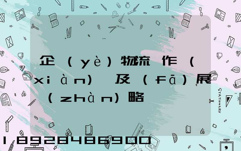 企業(yè)物流運作現(xiàn)狀及發(fā)展戰(zhàn)略
