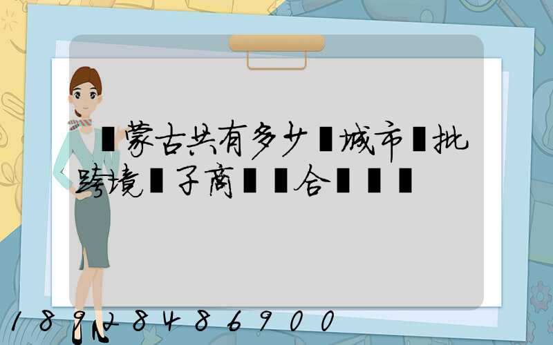 內蒙古共有多少個城市獲批跨境電子商務綜合試驗區