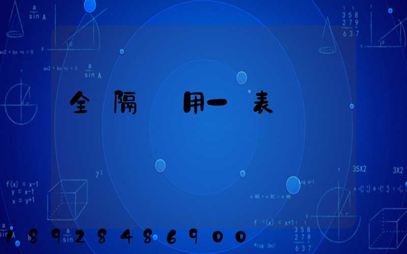 全國隔離費用一覽表