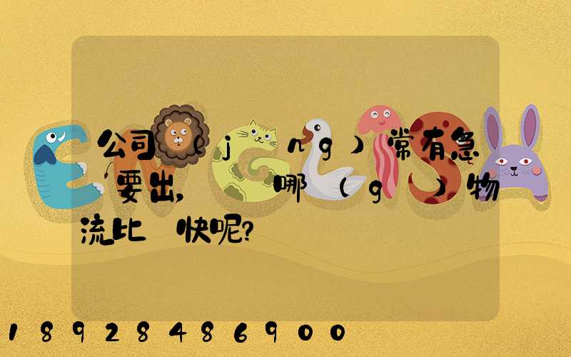 公司經(jīng)常有急貨要出，請問哪個(gè)物流比較快呢？