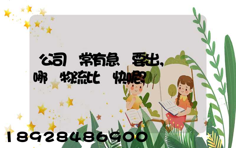 公司經常有急貨要出，請問哪個物流比較快呢？