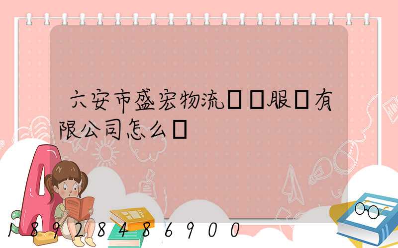六安市盛宏物流運輸服務有限公司怎么樣