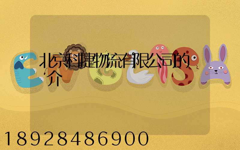 北京科捷物流有限公司的業務介紹