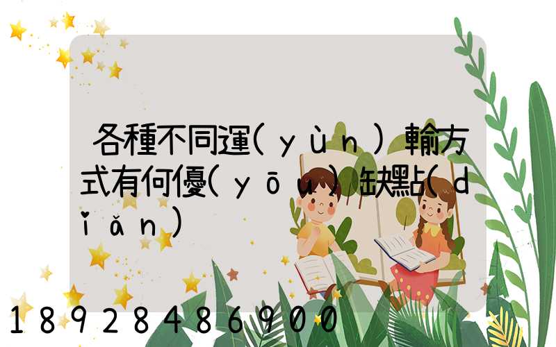 各種不同運(yùn)輸方式有何優(yōu)缺點(diǎn)