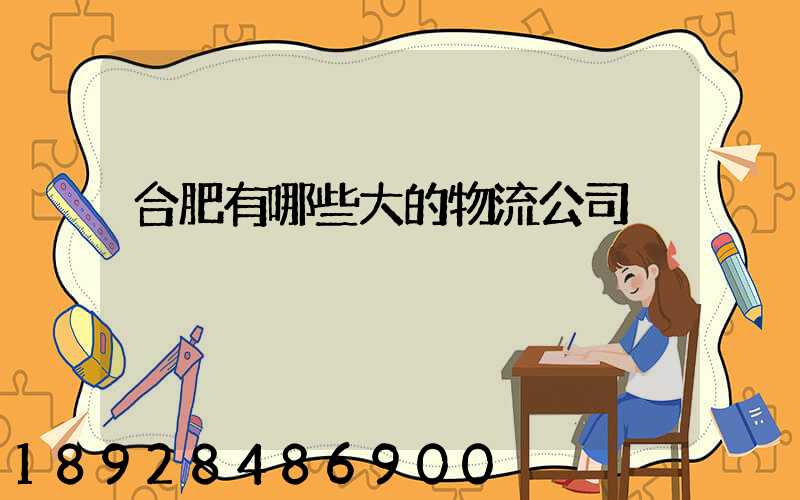 合肥有哪些大的物流公司