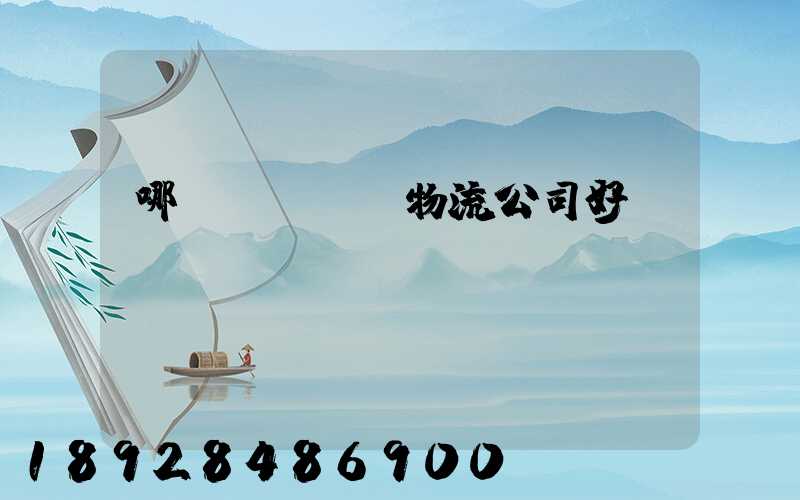 哪個(gè)物流公司好