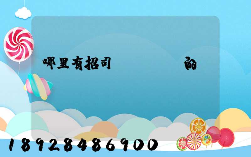 哪里有招司機(jī)的