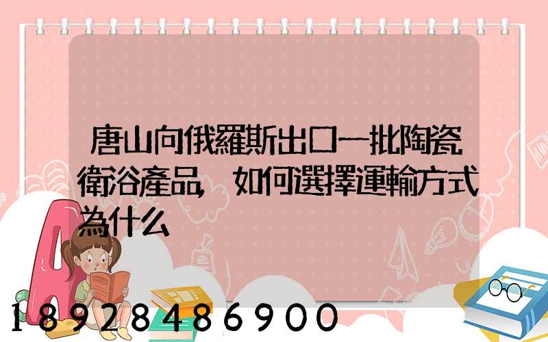 唐山向俄羅斯出口一批陶瓷衛浴產品,如何選擇運輸方式為什么