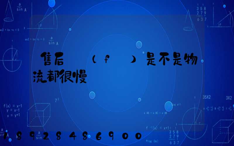 售后補發(fā)是不是物流都很慢