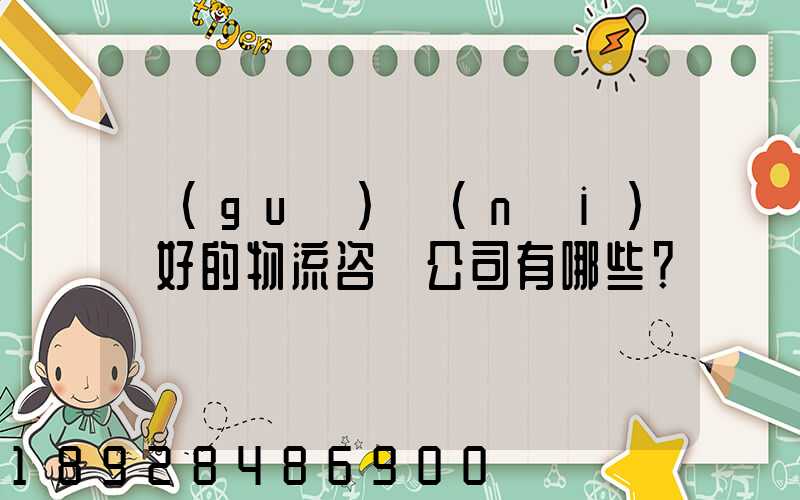 國(guó)內(nèi)較好的物流咨詢公司有哪些？