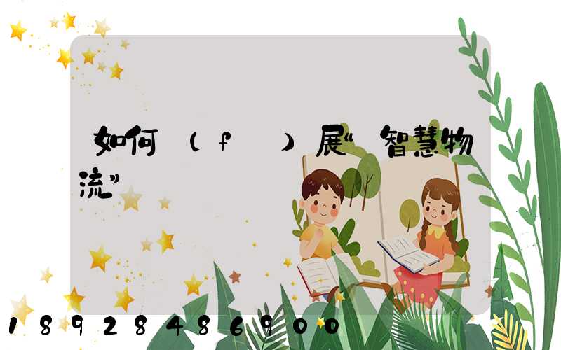 如何發(fā)展“智慧物流”