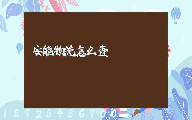 安能物流怎么查