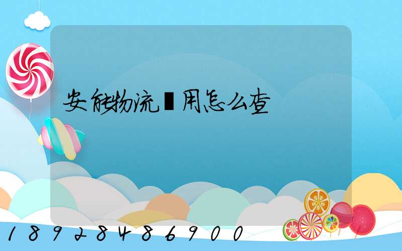 安能物流費用怎么查