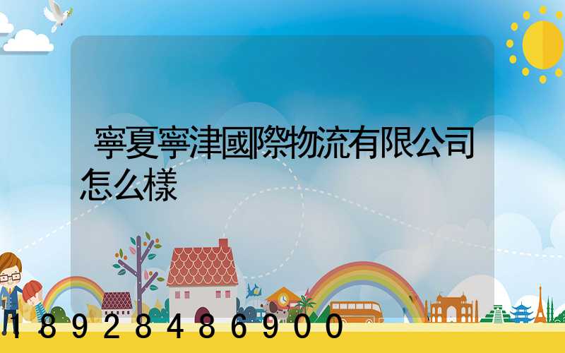 寧夏寧津國際物流有限公司怎么樣