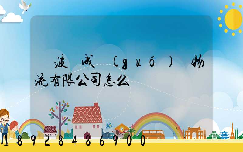 寧波嶸成國(guó)際物流有限公司怎么樣