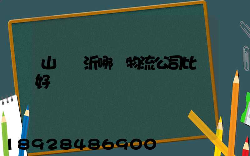 山東臨沂哪個物流公司比較好