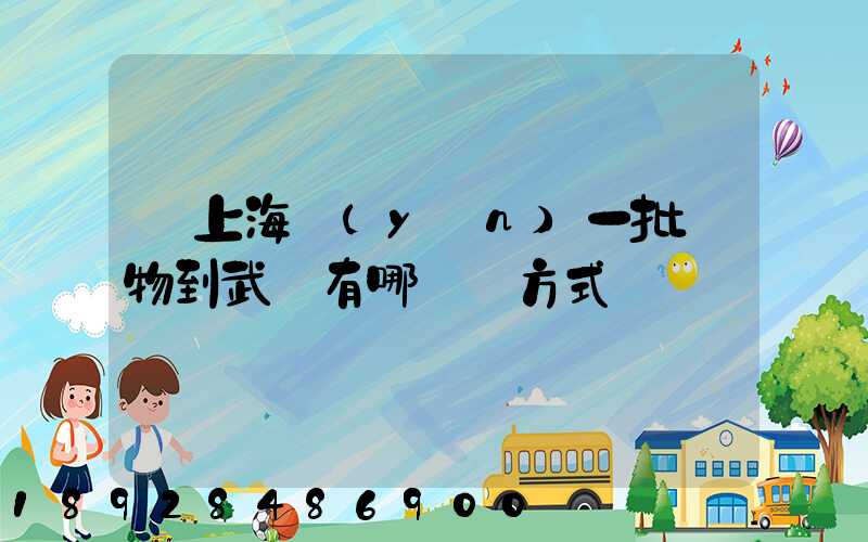 從上海運(yùn)一批貨物到武漢有哪幾種方式