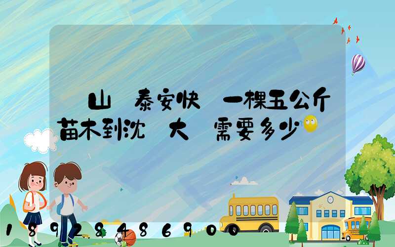 從山東泰安快遞一棵五公斤苗木到沈陽大約需要多少錢