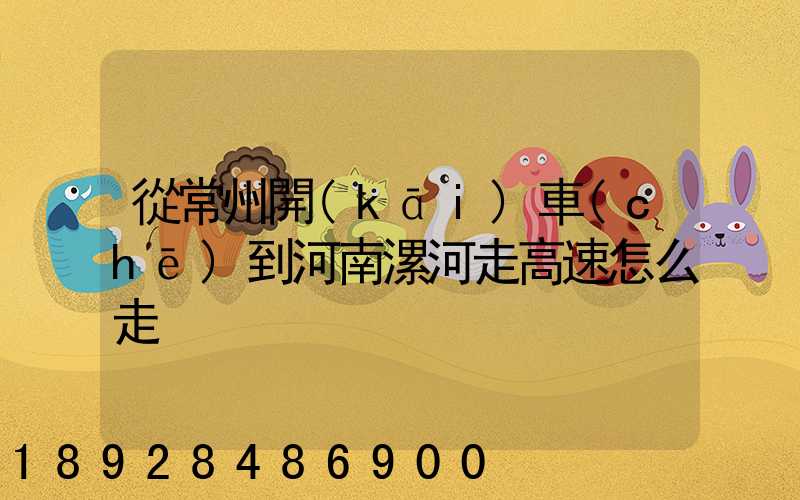 從常州開(kāi)車(chē)到河南漯河走高速怎么走