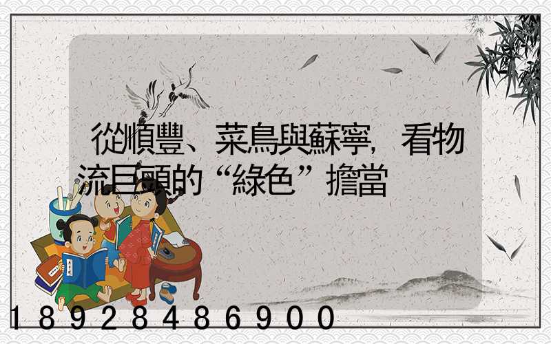 從順豐、菜鳥與蘇寧,看物流巨頭的“綠色”擔當