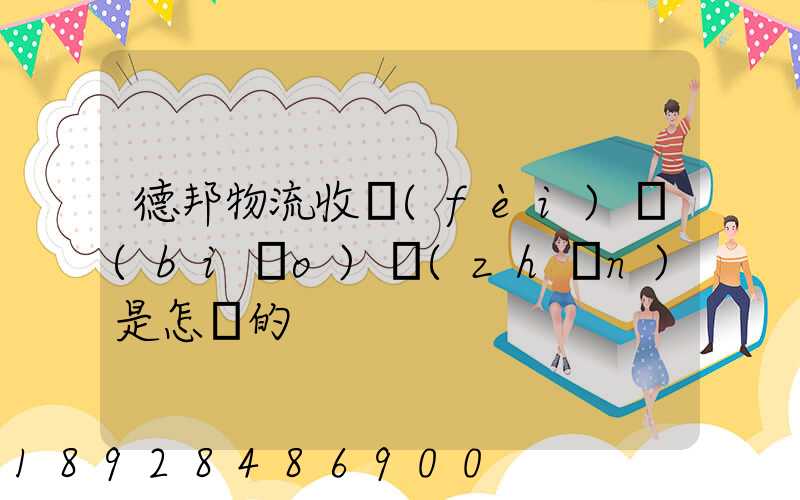 德邦物流收費(fèi)標(biāo)準(zhǔn)是怎樣的
