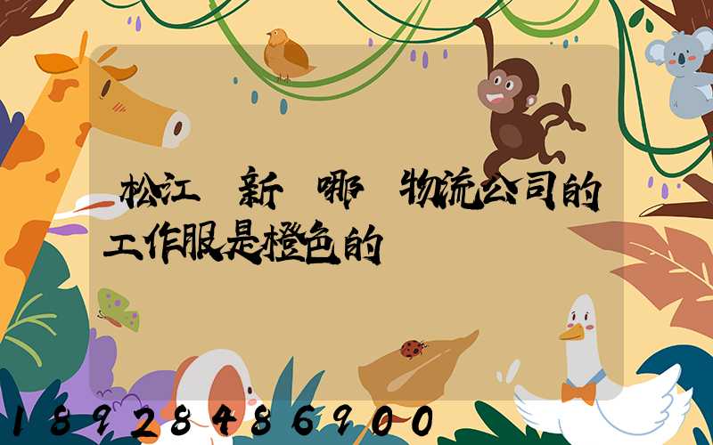 松江區新橋哪個物流公司的工作服是橙色的