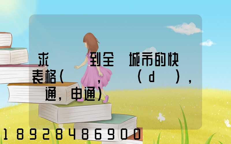 求張義烏到全國城市的快遞表格(順豐,韻達(dá),圓通,申通)