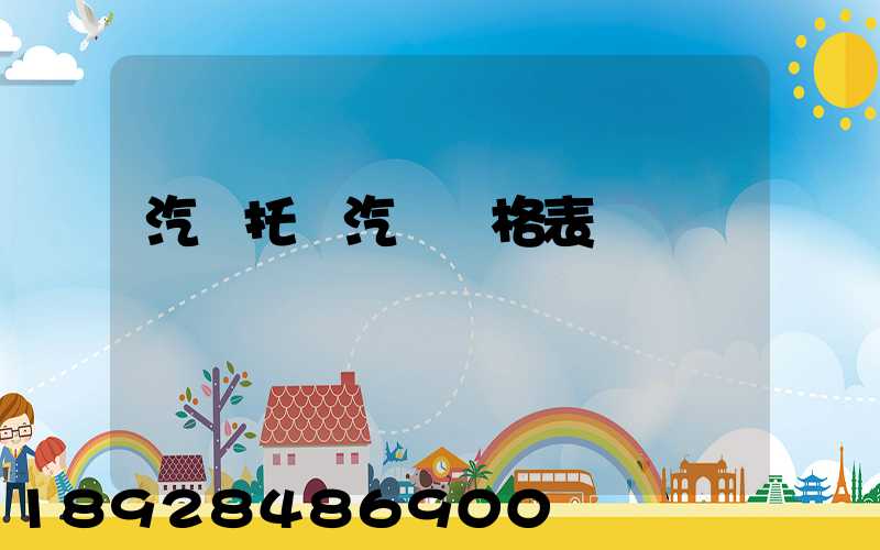 汽車托運汽車價格表