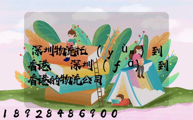 深圳物流托運(yùn)到香港,從深圳發(fā)貨到香港的物流公司
