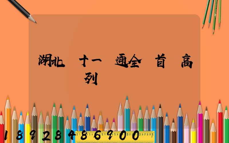 湖北雙十一開通全國首條高鐵貨運專列