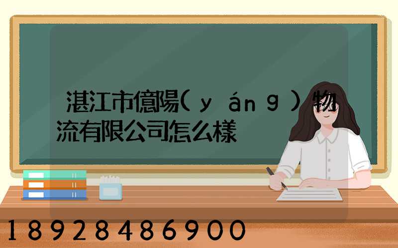 湛江市億陽(yáng)物流有限公司怎么樣