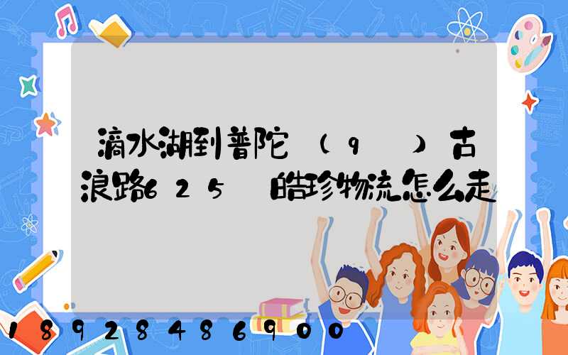 滴水湖到普陀區(qū)古浪路625號皓珍物流怎么走