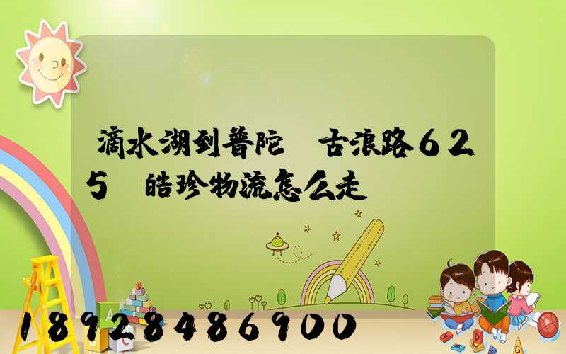 滴水湖到普陀區古浪路625號皓珍物流怎么走